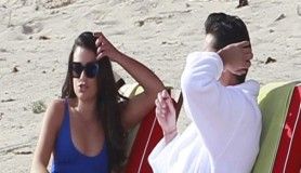 Lea Michele ve John Stamos çekimde