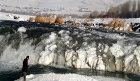 Van'daki balık bendi kısmen dondu 