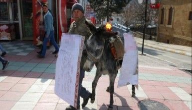 Yozgat'ta eşekli eylem