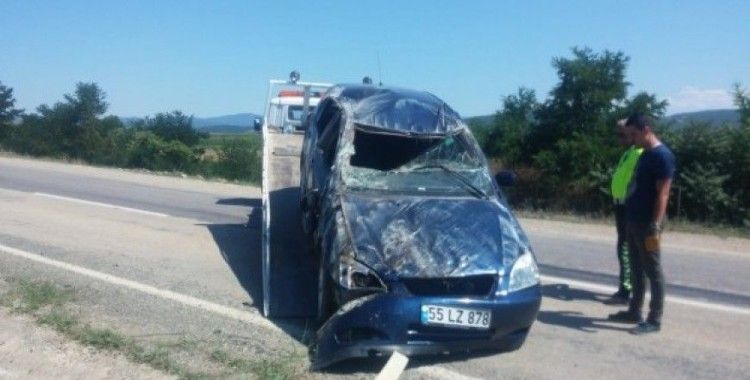 Yola serilen mıcır kazaya sebep oldu