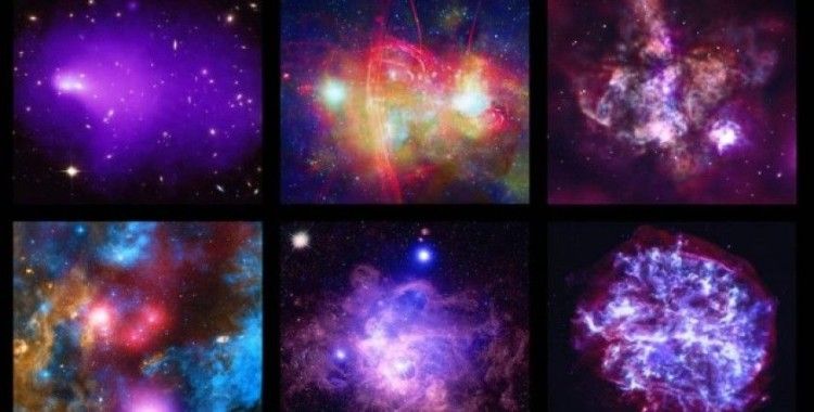 Chandra Teleskobu, çarpışarak birleşen galaksi öbeklerini kayda aldı