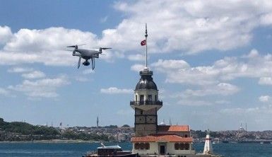 Üsküdar sahilde çekirdek yasağına drone ile denetim