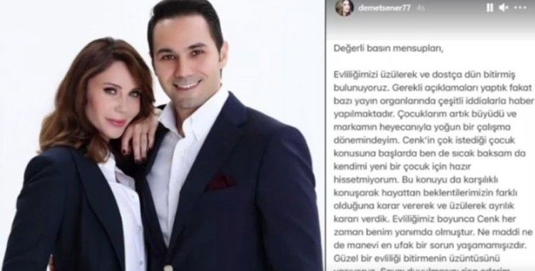 Demet Şener’den boşanma açıklaması