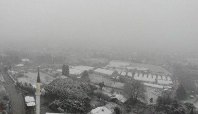 İstanbul'da kar yağışı havadan görüntülendi