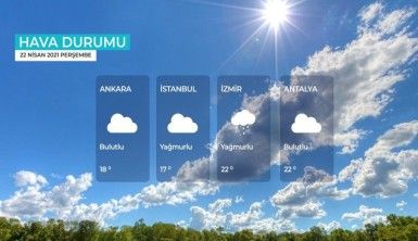 Yarın kara ve denizlerimizde hava nasıl olacak? 22 Nisan 2021 Perşembe