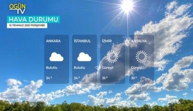 Yarın kara ve denizlerimizde hava nasıl olacak? 15 Temmuz 2021 Perşembe