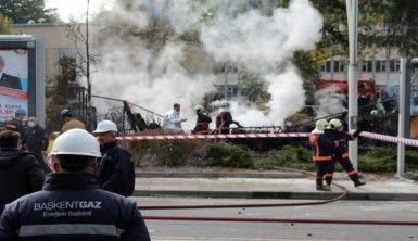 MTA bahçesindeki yangında soğutma çalışmaları devam ediyor