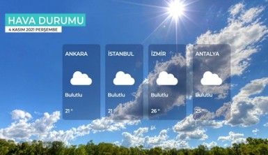 Yarın kara ve denizlerimizde hava nasıl olacak? 4 Kasım 2021 Perşembe