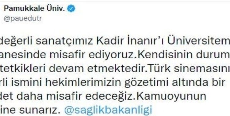 Kadir İnanır’ın sağlık durumuyla ilgili ilk açıklama