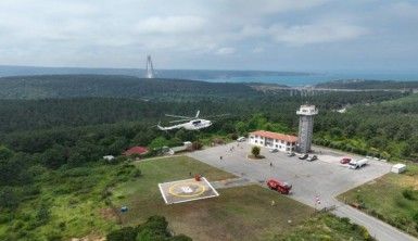 İstanbul'da helikopter destekli nefes kesen yangın söndürme tatbikatı