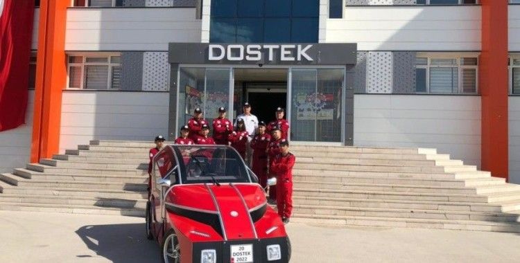 DOSTEK’in elektrikli aracı yarışma için Kocaeli’ye yolcu edildi