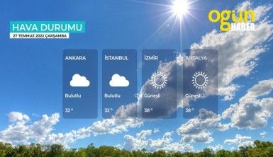 Yarın kara ve denizlerimizde hava nasıl olacak? 27 Temmuz 2022 Çarşamba