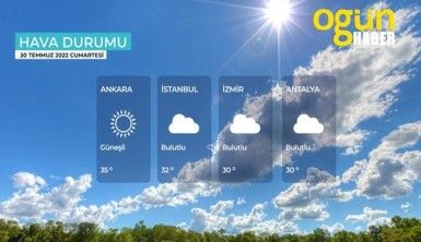 Yarın kara ve denizlerimizde hava nasıl olacak? 30 Temmuz 2022 Cumartesi