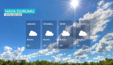 Yarın kara ve denizlerimizde hava nasıl olacak? 16 Eylül 2022 Cuma