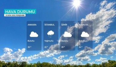 Yarın kara ve denizlerimizde hava nasıl olacak? 13 Ekim 2022 Perşembe