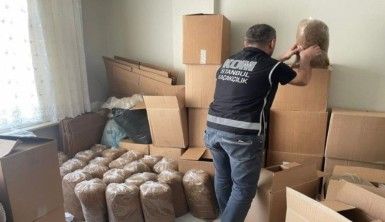 Piyasa değeri 33 milyon olan kaçak tütün ele geçirildi