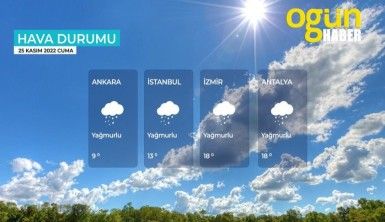 Yarın kara ve denizlerimizde hava nasıl olacak? 25 Kasım 2022 Cuma