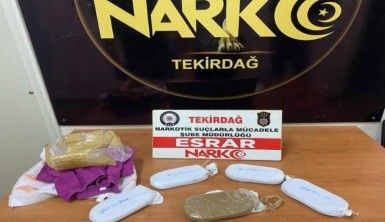 Ticari takside 1 kilo esrar ele geçirildi