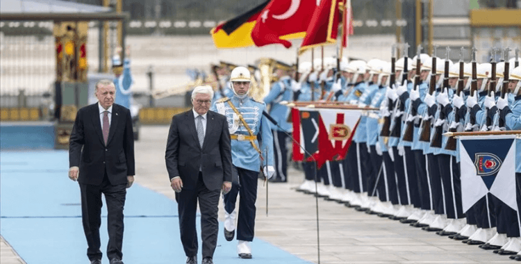 Cumhurbaşkanı Erdoğan, Almanya Cumhurbaşkanı Steinmeier'i resmi törenle karşıladı