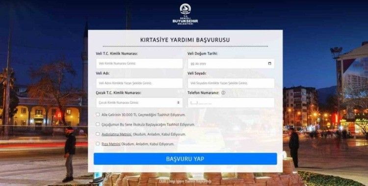 Büyükşehir ilkokul 1. sınıf öğrencilerine kırtasiye yardımı yapacak
