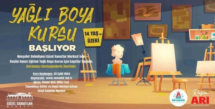 Güzel sanatlar merkezi’nde ‘yağlı boya’ kursu açılacak
