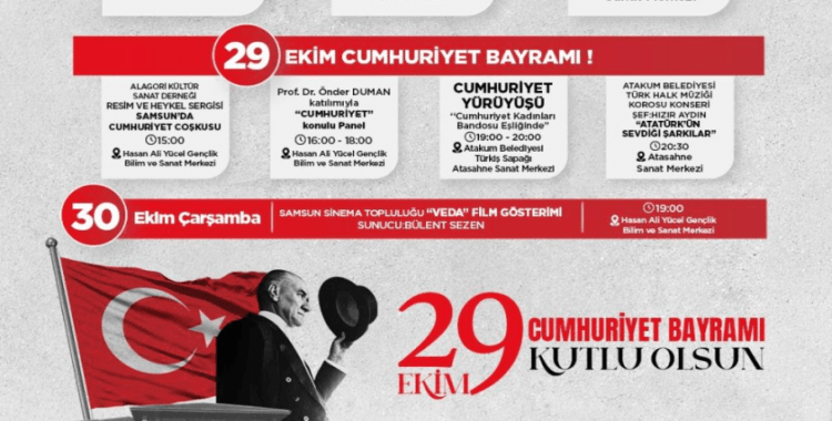 Atakum'da 29 Ekim'e özel program