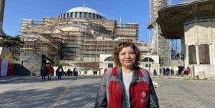 Ayasofya’da dev iskele kuruldu: Bin 500 yıllık cami niteliksiz sıvalardan arındırılacak
