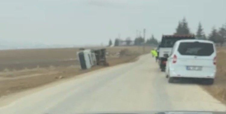 Elazığ’da araç yan yattı
