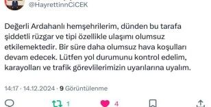 Vali Çiçek’ten sürücülere kar ve tipi uyarısı
