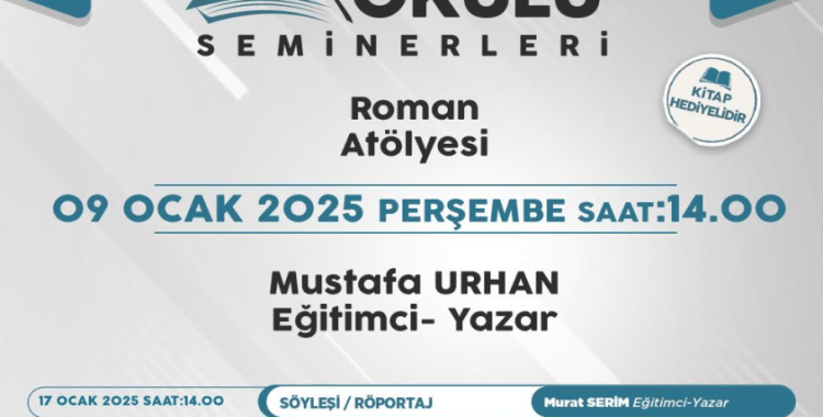 Talas'ın yazar okulu seminerlerinde bu hafta Mustafa Urhan konuk olacak