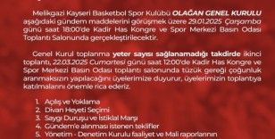 Melikgazi Kayseri Basketbol genel kurul yapılacak
