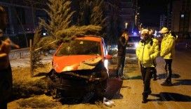 Kaza yapan alkollü sürücü, polise ecel teri döktürdü
