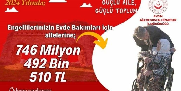 Aydın’da 1 yılda 746 milyon liralık engelli desteği yapıldı
