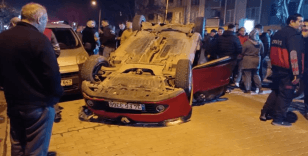 Çanakkale'de takla atan otomobilin sürücüsü yaralandı