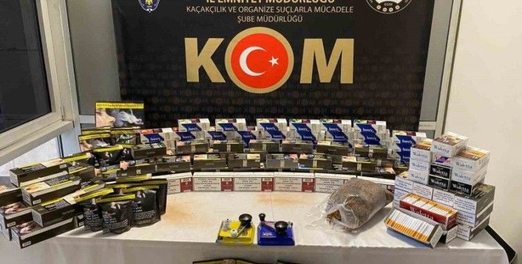 Kütahya’da 2 ev ve 1 işyerinde kaçak tütün ve makaron ele geçirildi
