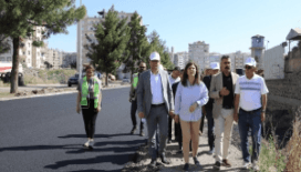 Eş Başkanlar, asfalt ve peyzaj çalışmalarını yerinde inceledi