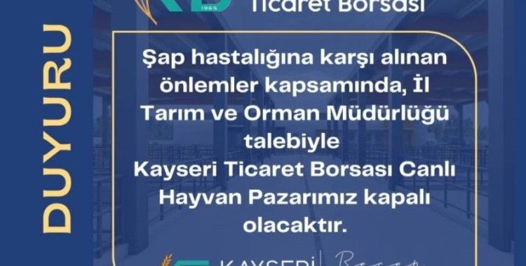 KTB Canlı Hayvan Pazarı’nda ’şap hastalığı’ önlemi
