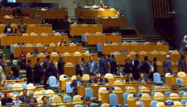 Netanyahu kürsüye geldi: BM salonunu terk ettiler