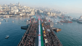 Galata Köprüsü'nde Filistin için büyük yürüyüş! Türkiye 1 Ocak'ta tek yürek olacak