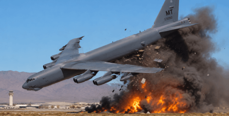 ABD’ye ait B-52 uçağı kalkıştan kısa süre sonra düştü